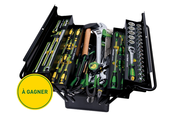 Caisse à outils John Deere comprenant 82 pièces